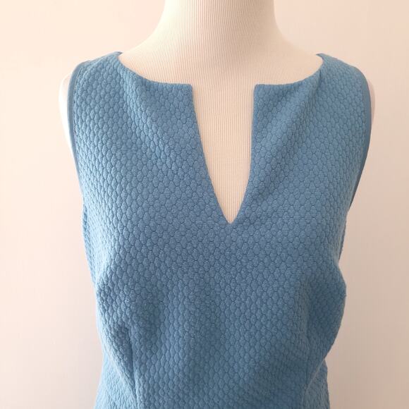 Boden Quilted Sheath Dress Blue Sleeveless Retro Wh895 Women 6L - Picture 5 of 15